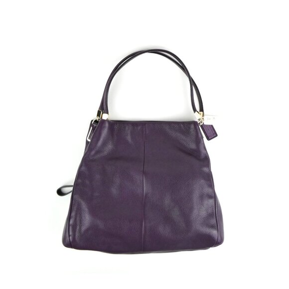 Coach Madison Phoebe Purple Leather Hobo Shoulder Bag 26224 - Picture 1 of 13